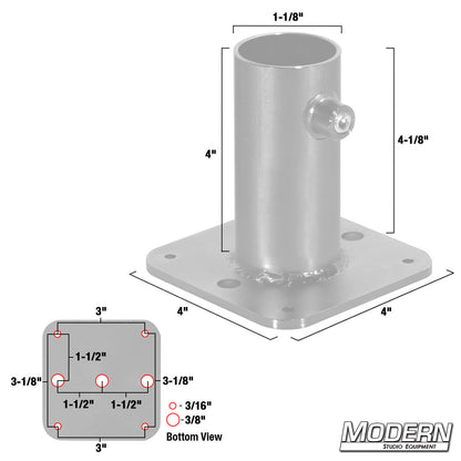 Pipe Flange Base for 1-1/4" Speed-Rail®