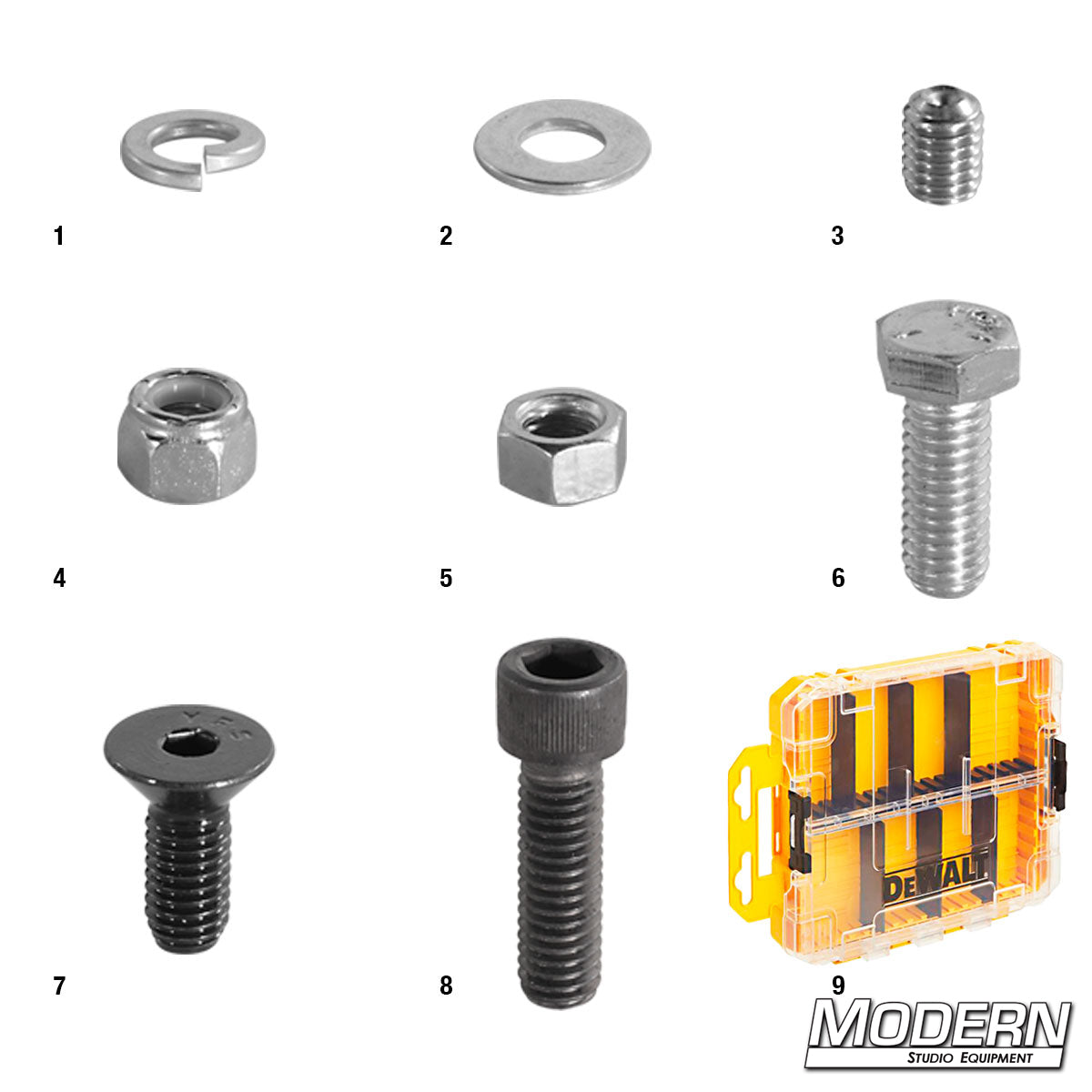 Nuts and Bolts Assortment Kit in DeWalt ToughCase Grip Support