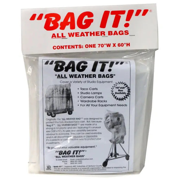 Small BAG IT! 70 x 60" 6-Mil Visqueen Bags / Tarps / Rain Covers - Clear