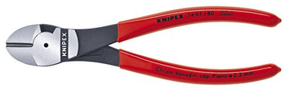 KNIPEX - High Leverage Diagonal Cutters, 7-1/4 inches (7401180)
