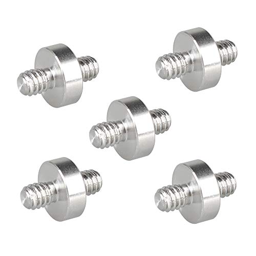 1/4"-20 Male to 1/4"-20 Male Thread Double-Ended Screw Adapter (5 Pieces)