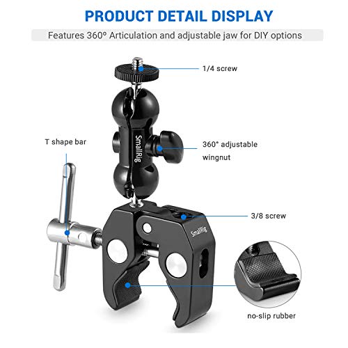 Super Clamp Mount, Double Ball Head Adapter