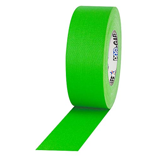 2" Pro Gaffer's Tape, 50 yds Length x, Fluorescent Green (Pack of 1)