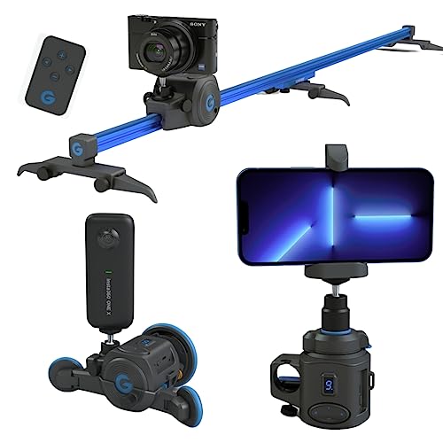 Smaller Camera Slider Motion Control Set - Includes Motor + Sliders + Camera Dolly + 360 Panoramic Mount – Motorized/Manual Camera Slider and Motion Control, Compatible with Mirrorless, Smartphones & Action cams