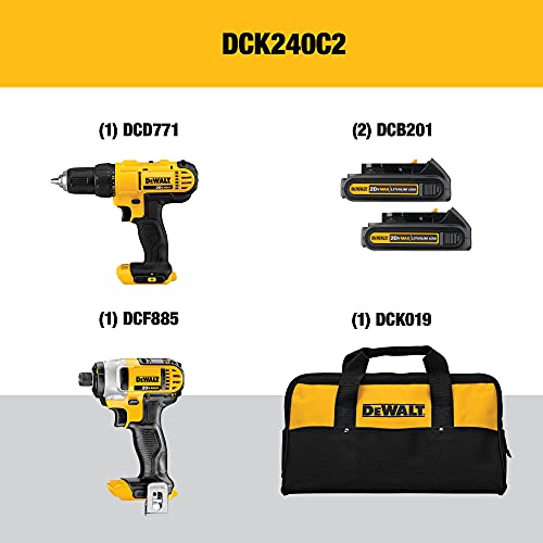 DEWALT 20V Max Cordless Drill Combo Kit, 2-Tool
