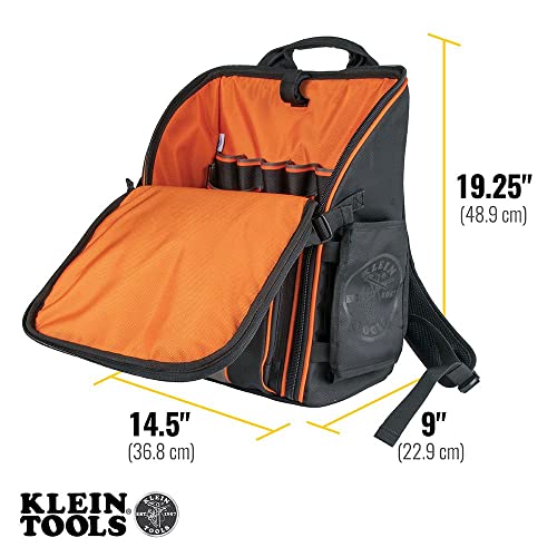 Klein Tool Bag Backpack, Heavy Duty with 21 Pockets and Large Interior, Water Resistant