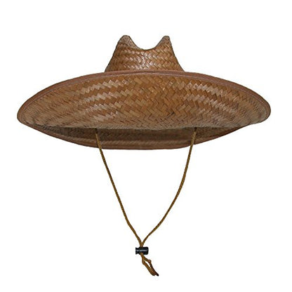 Palm Straw Hat with Wide Brim, Natural