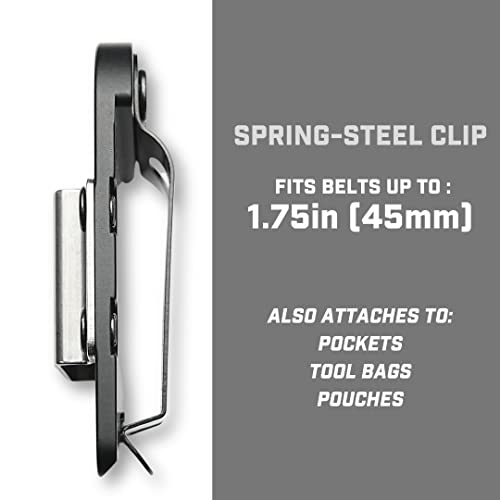Clip-On Tool Belt Holder for Cordless Drill, Impact, Nailer, Tape Measure, or Any Tools with Hanger Clips