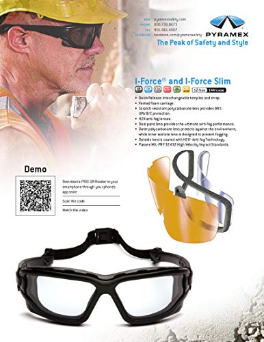 Slim Safety Goggle, Black Frame/Clear Anti-Fog Lens
