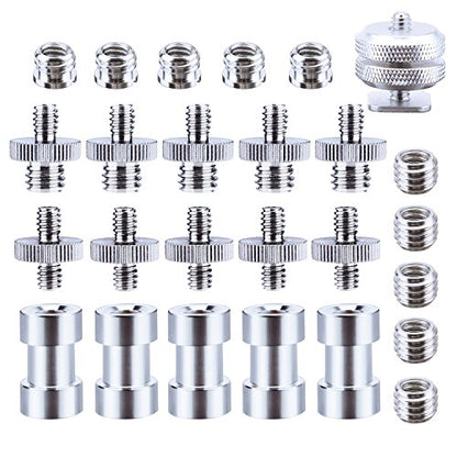 1/4" and 3/8" Male/Female Threaded Screws - 27 Pieces