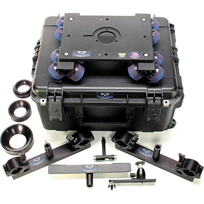 Dana Dolly Universal Rental Kit, Includes 2X Universal Track Ends, Center Support, 75mm, 100mm, 150 Bowl Adapter, 3" Washer, T-Tool, Monitor Mount & Flight Case