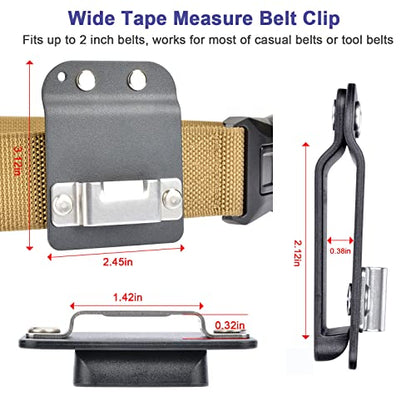 2" Tactical Tape Belt Holster Measuring Tape Clip on 1.5"/1.75"/2" Tool Belts