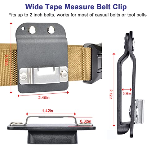 2 Tactical Tape Belt Holster Measuring Tape Clip on 1.5/1.75/2
