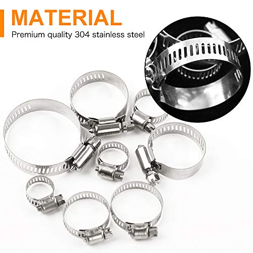Hose Clamp, 78 Pack Stainless Steel Assortment