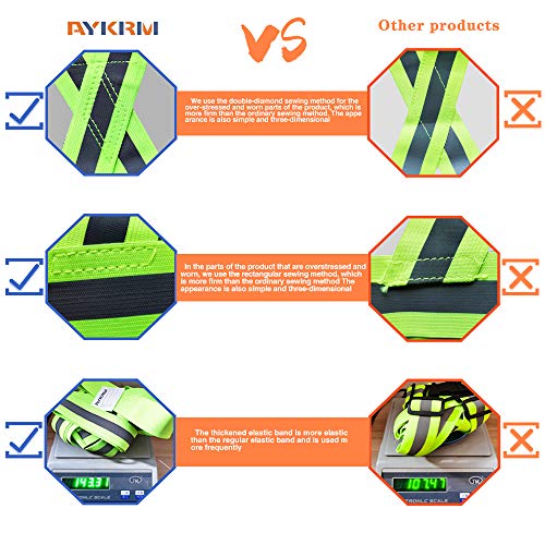 Reflective Safety Vest with Hi Vis Bands (Orange, S-XL)