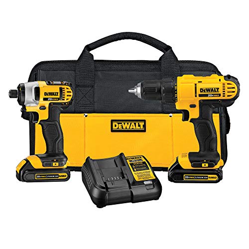 DEWALT 20V MAX Combo Kit with Cordless Drill, Impact Driver and 2 Batteries + Charger