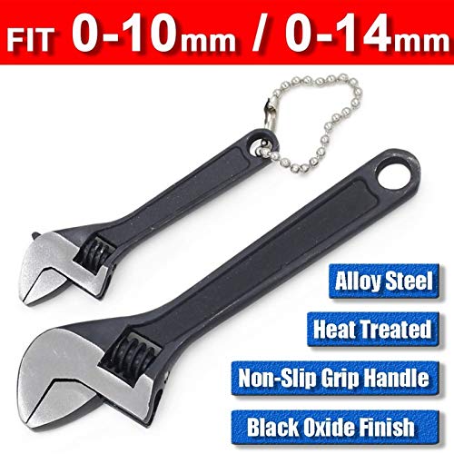 2" and 4" Adjustable Wrench Alloy Steel Finish with 14mm Opening