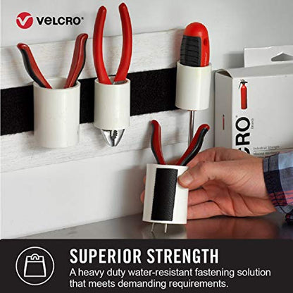 White VELCRO 2" x 15' | Professional Grade Heavy Duty Strength Holds up to 10 lbs on Smooth Surfaces | Indoor Outdoor Use