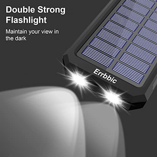 Solar Battery Charger with Compass LED Lights is Waterproof and Portable
