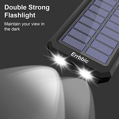 Solar Battery Charger with Compass + LED Lights is Waterproof and Portable