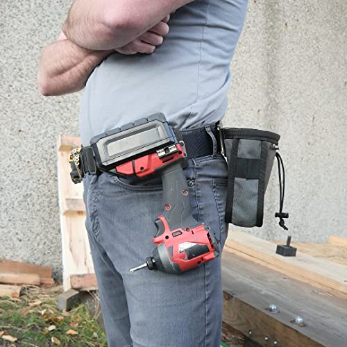 Clip-On Tool Belt Holder for Cordless Drill, Impact, Nailer, Tape Measure, or Any Tools with Hanger Clips