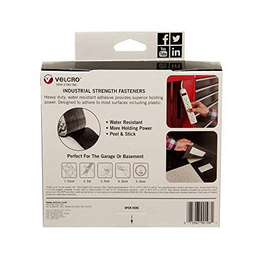 Xelparuc 2 x 4 Inch - 15 Sets - Adhesive Square Hook and Loop Tape - Heavy  Duty Strips - Sticky Back Fastener 