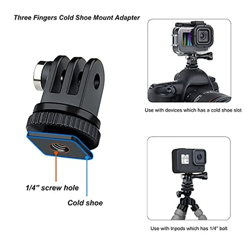 GoPro Mount 1/4-20 Screw Adapter, Tripod and Cold Shoe Mount | The Grip ...