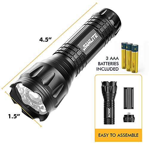 Tactical Flashlight with Red Laser and Magnetic Bottom - Water Resistant - (3 AAA Batteries Included) Tactical Flashlight with Red Laser and Magnetic Bottom - Water Resistant - (3 AAA Batteries Included)