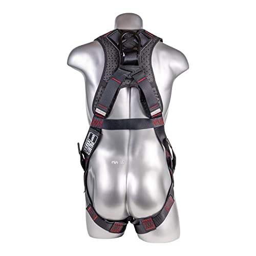 Fall Protection 5pt Safety Harness, 1D-Ring, Quick-Connect Buckle ...