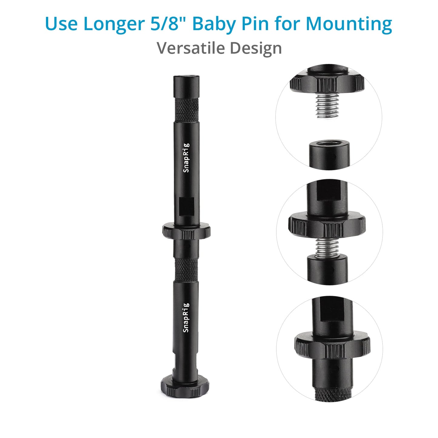 Snaprig 3-1/2" Baby Pin Set with 3/8” Male/Female Threads GP201 - Grip Support Store